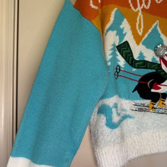 MAJOR LABEL GROUP women's size large L Ski you Later Christmas penguin sweater - Picture 9 of 14